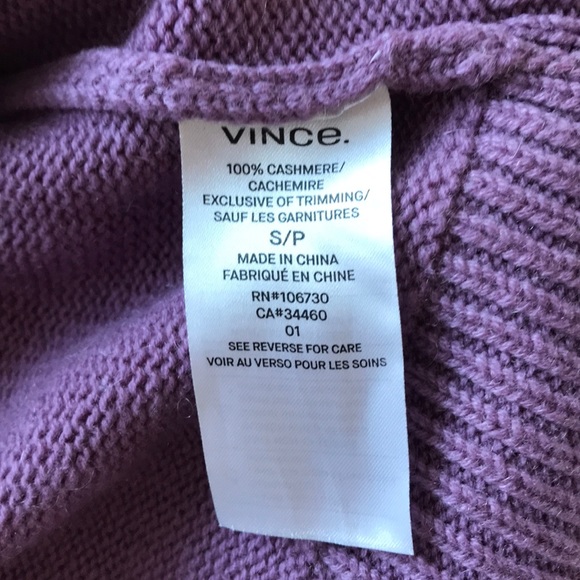Vince Purple Cashmere Medium Weight Boxy Sweater S - Picture 9 of 10